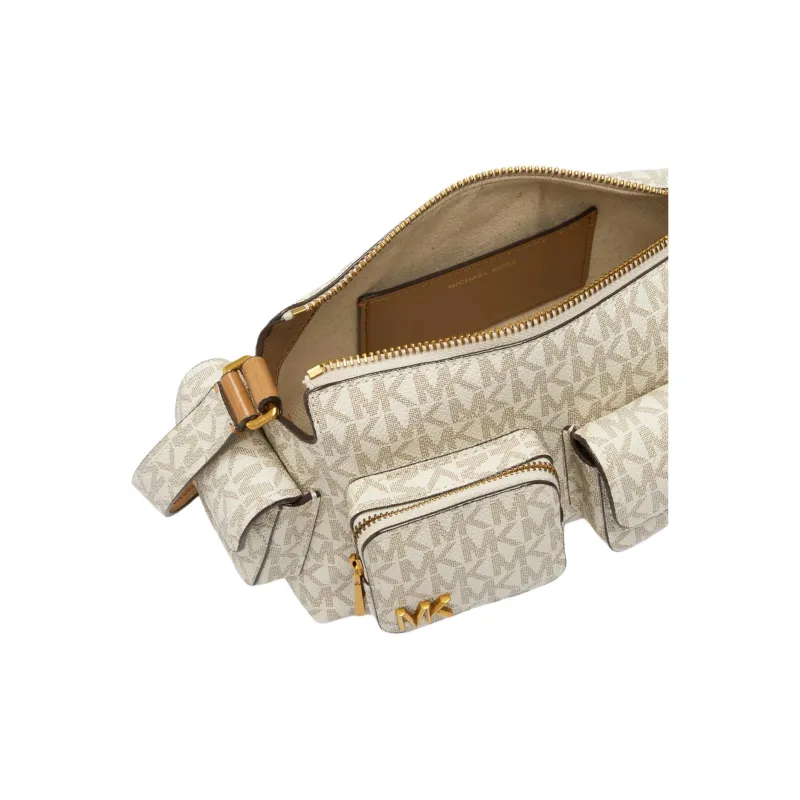 MICHAEL KORS DAKOTA Artificial Leather Crossbody Bag, Shoulder Bag Small Size Women's Vanilla White-4