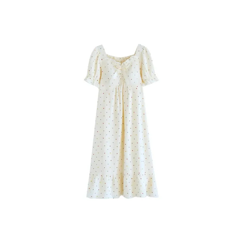 YUZHAOLIN Nightgown Women's Apricot-0