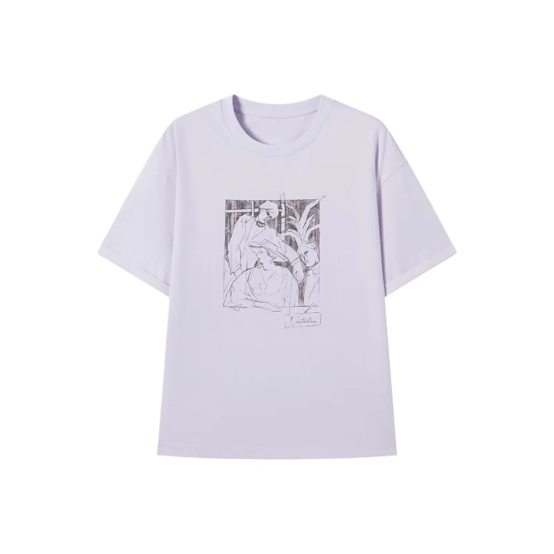 DIALOGUE Drop Shoulder Sleeve T Shirt Women's-0