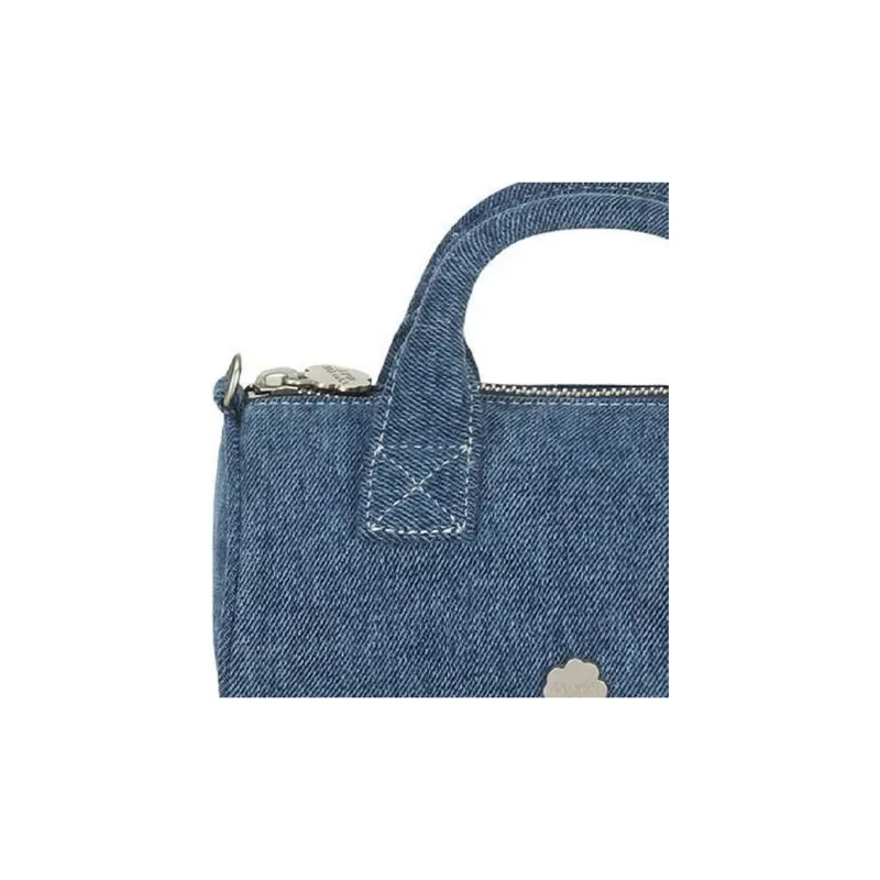COVERNAT Cotton Handbag Shoulder Bag Crossbody Bag Mini Women's Denim Blue-3