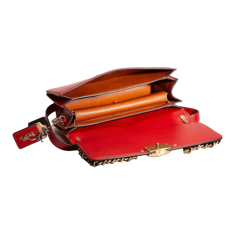 COACH Bandit Calfskin Envelope Bag Crossbody Bag Shoulder Bag Women's Red-2