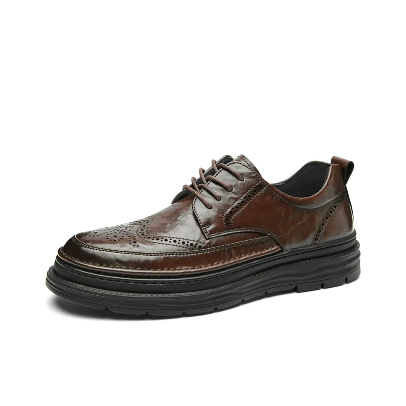 SEPTWOLVES Men's Casual Shoes Men Low Top Black/Brown-3