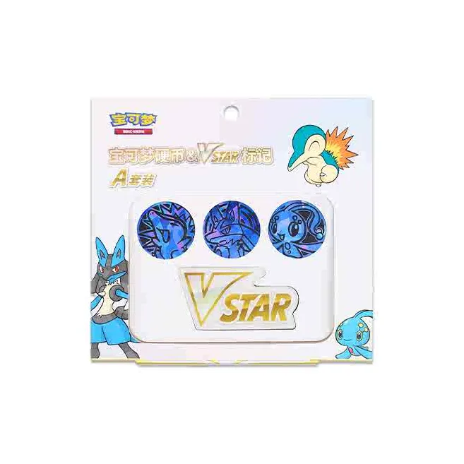POKEMON Cyndaquil, Lucario, Manaphy Collectible Trading Card Game PTCG Coin VSTAR Mark A Set Card Accessories Whole Box-1