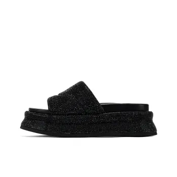GG CC Rhinestone Slip Resistant Abrasion Resistant Slide Slippers Women's