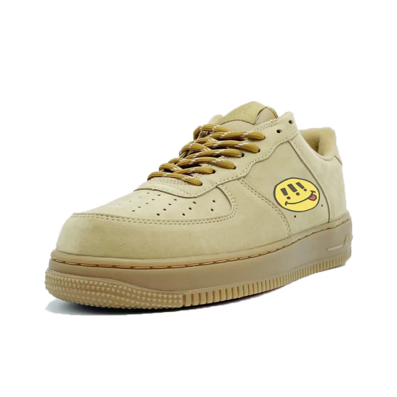 PAIN OR PLEASURE Low Top Skateboard Shoes Unisex Wheat-7
