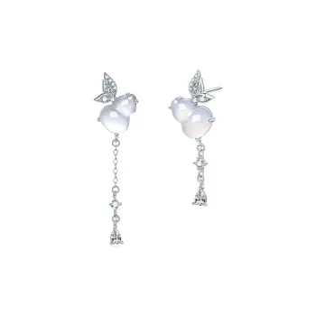 Diamond International Chalcedony Stud Earrings Women's