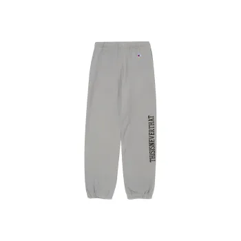 Champion Knitted Sports Pants Japan Version Unisex Light Gray