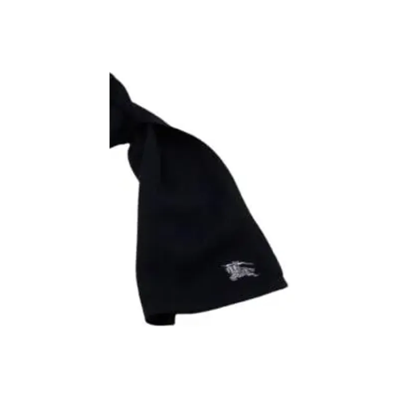 Burberry Logo Embroidered Ribbed Scarf-1