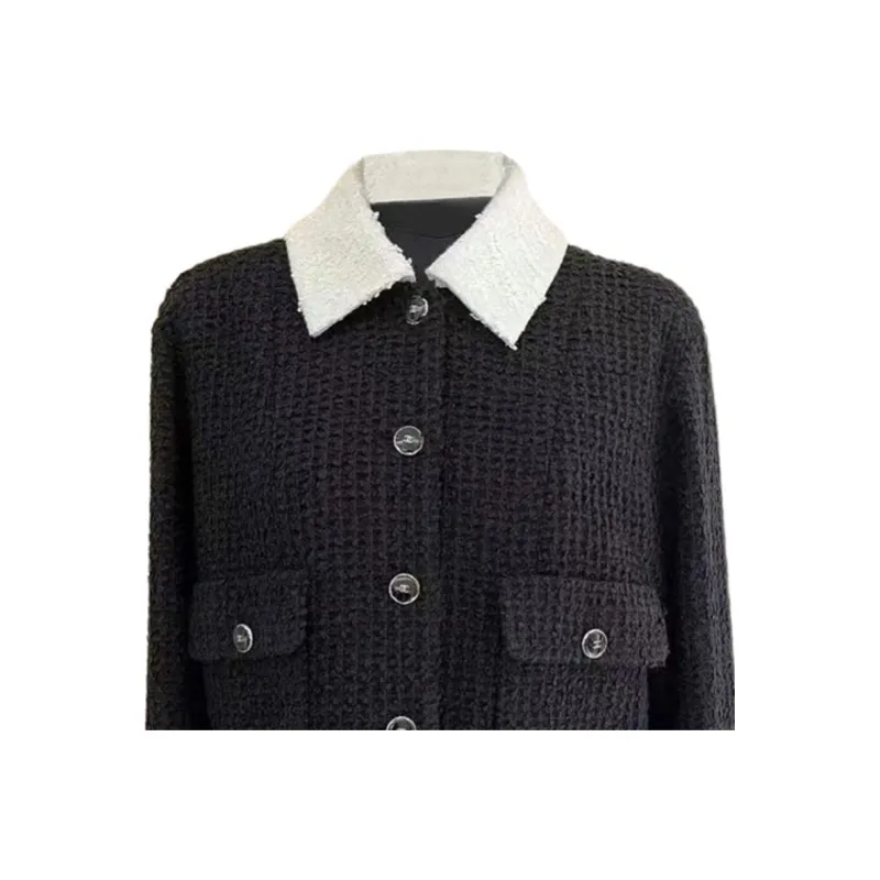 CHANEL 25P Spring Summer Preview Collection Jackets Coats Women's Black-3