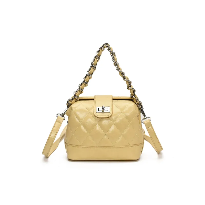 Yalu PU Handbag Women's Ecru/Silver/Black/Pink/Yellow-12