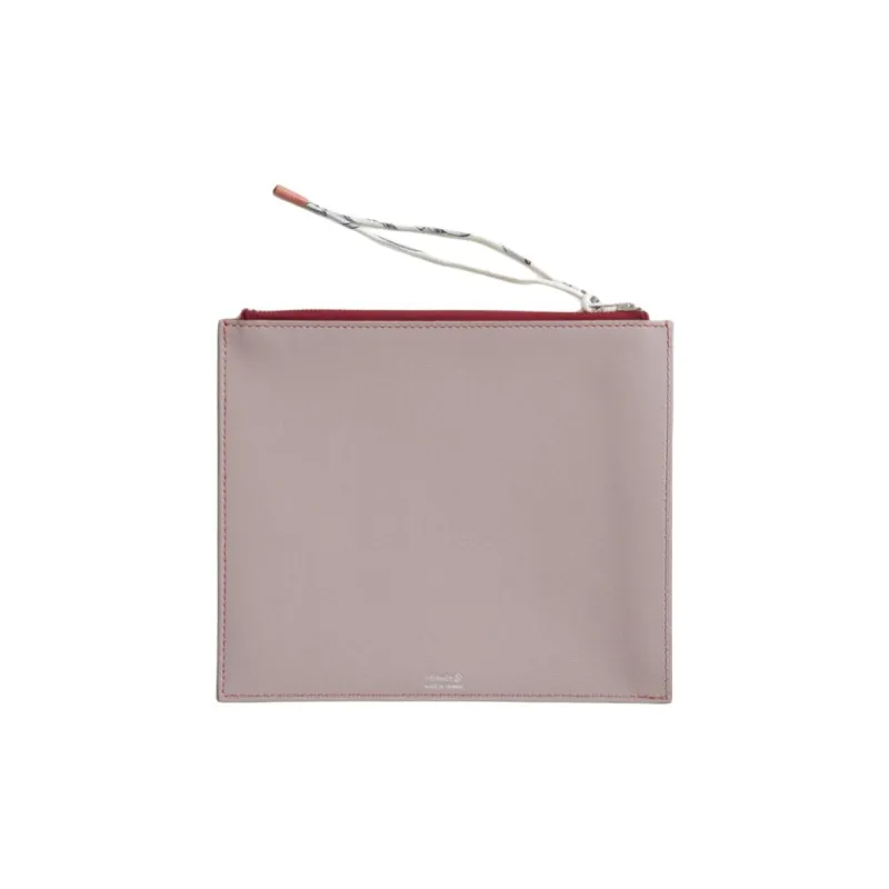 HERMES Calfskin Clutch Women's Pink-1