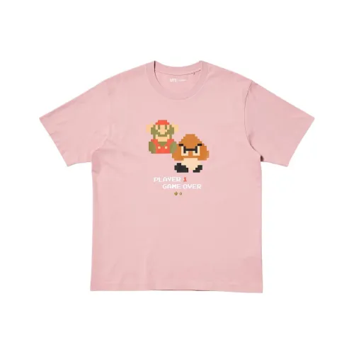 UNIQLO Super Mario Collaboration Edition T Shirts Men Pink