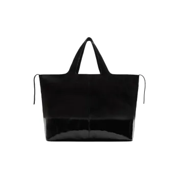 ZARA Cow Leather Tote Bag Shopping Bag Shoulder Bag Handbag Regular Men's Black