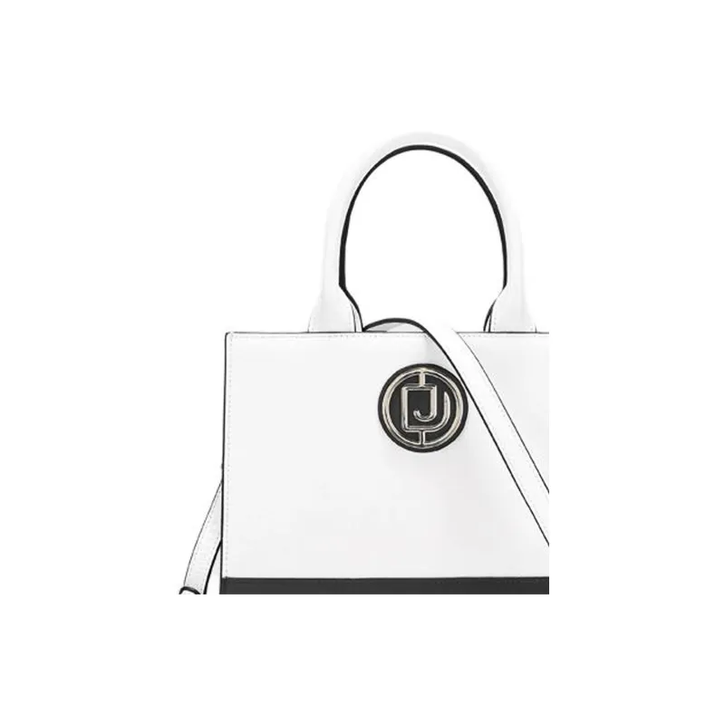 DEERE JACK Cow Leather Tote Bag, Shopping Bag, Shoulder Bag, Crossbody Bag, Handbag Medium Size Women's Black White-3
