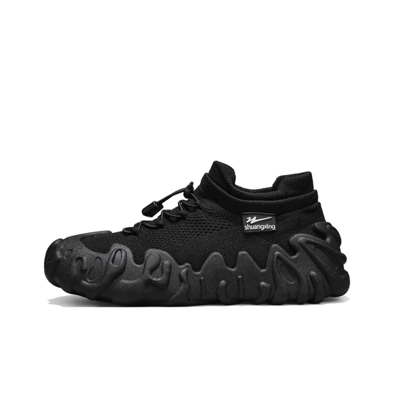 Binary Shoe Liner Cushioning, Lightweight, Breathable, Slip Resistant Low Top Chunky Sneakers Men's Black-0
