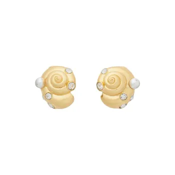 Kate Spade Copper Stud Earrings Unisex Gold