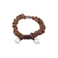 Pearl High-Rebound Small Bow Hair Tie 1 Pack (Dark Brown)