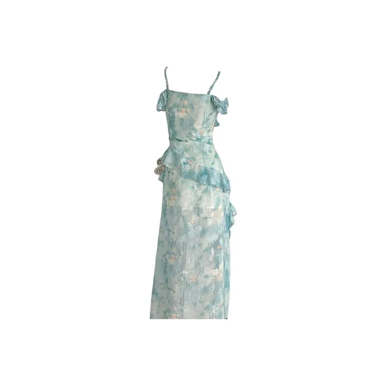 SISC Slip Dresses Women's Turquoise-1