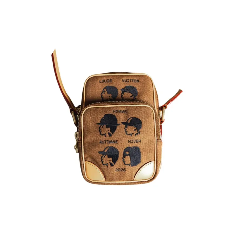 LOUIS VUITTON Pharrell X Nigo Collaboration Amazone Canvas Bag, Shoulder Bag Unisex Brown-0