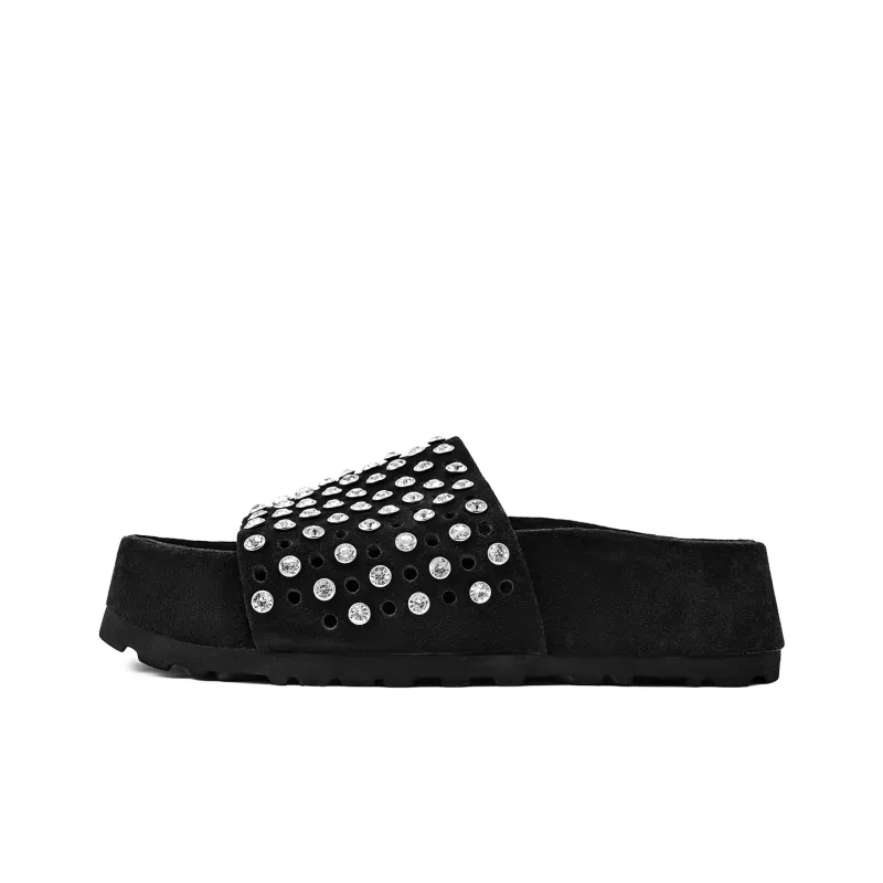 KMD EVA Rhinestone Quiet Slide Slippers Women's-0
