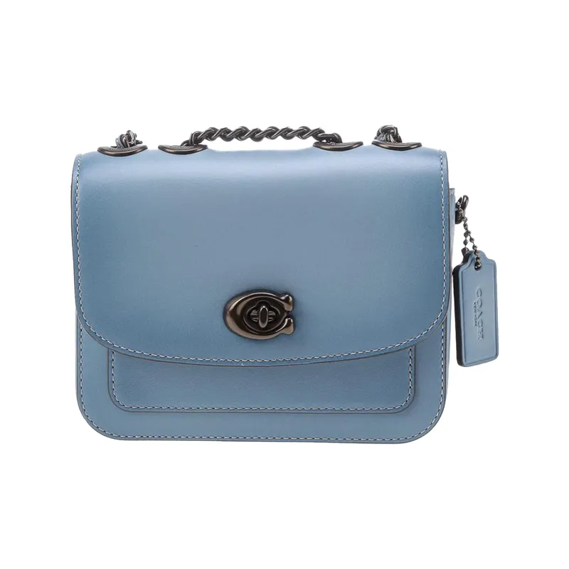 COACH Madison Leather Shoulder Bag Crossbody Bag Small Size Women's Haze Blue-0