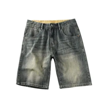 SNOW FLYING Denim Shorts Men Earth Yellow