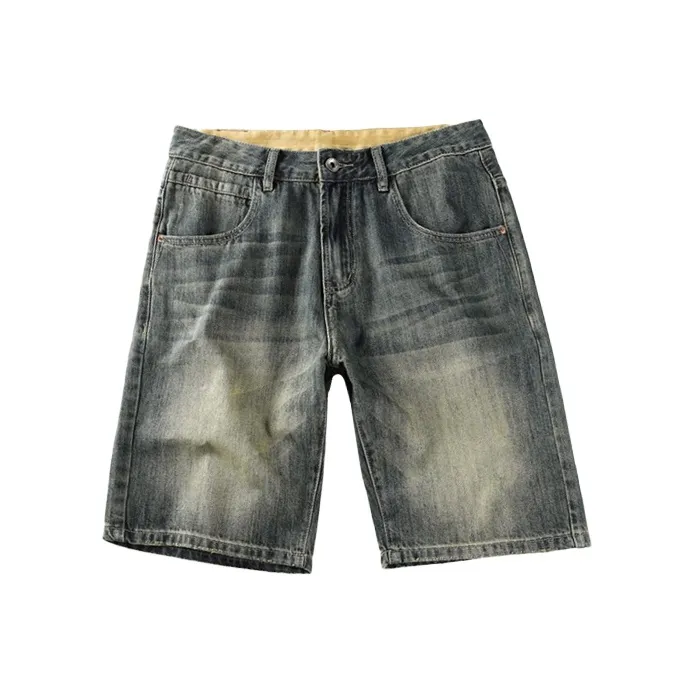 SNOW FLYING Denim Shorts Men Earth Yellow-0