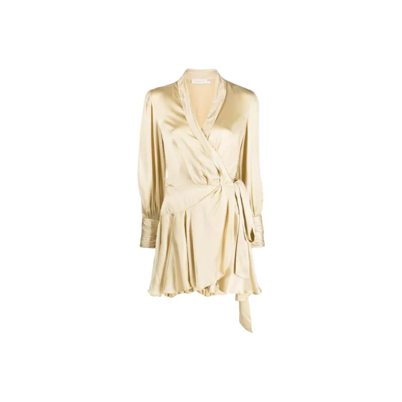 Zimmermann Long Sleeved Dresses Women's Light Beige-0