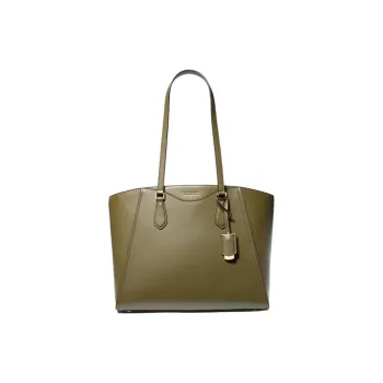 MICHAEL KORS TARYN Leather Tote Bag, Shopping Bag, Shoulder Bag Large Size Women's Green