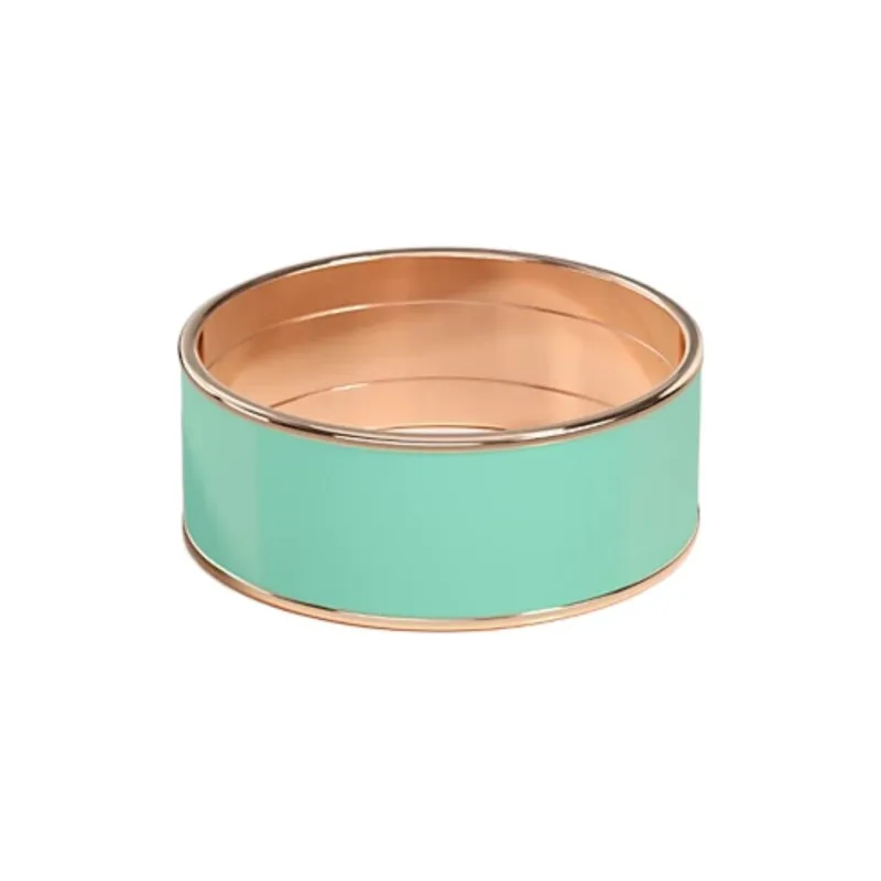 HERMES Enamel, Rose Gold Tone Plated Rings Women's Green-1