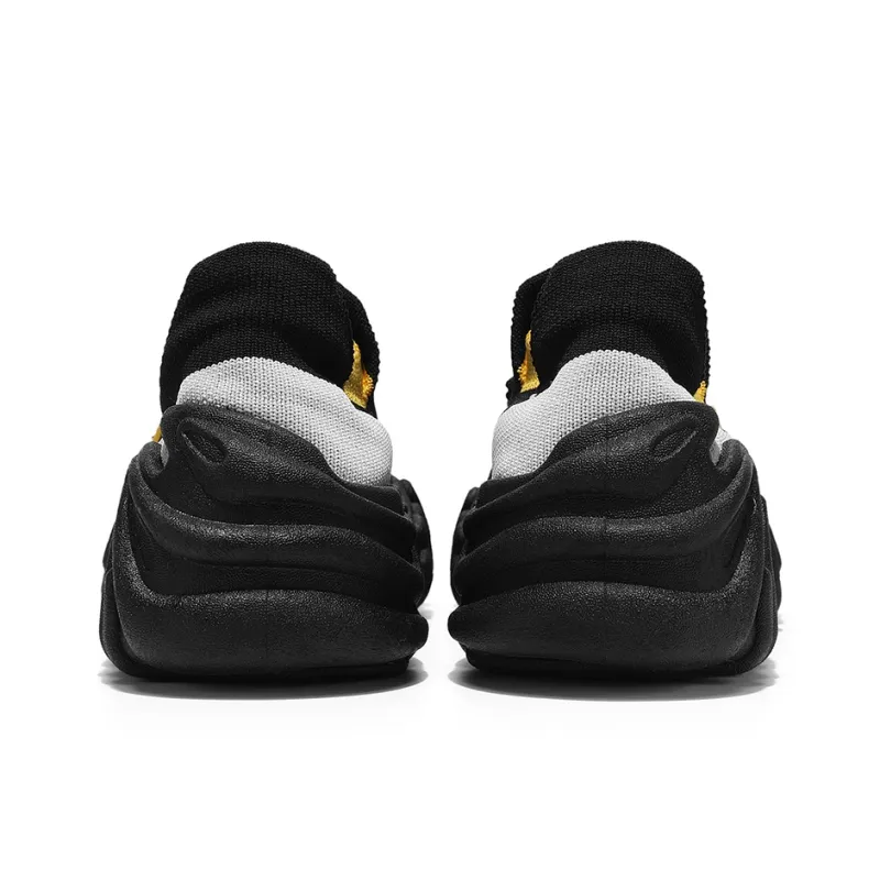 Binary Lightweight, Breathable, And Slip Resistant Low Top Chunky Sneakers Men's Black Yellow-3