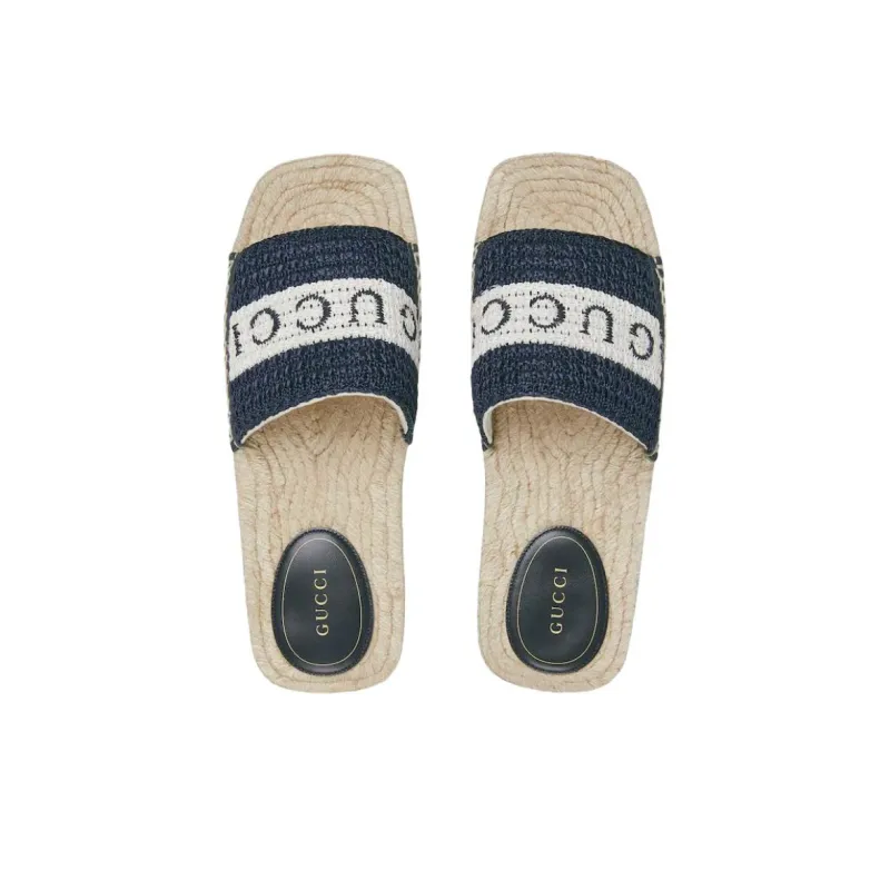 GUCCI Slide Slippers Women's Blue-3