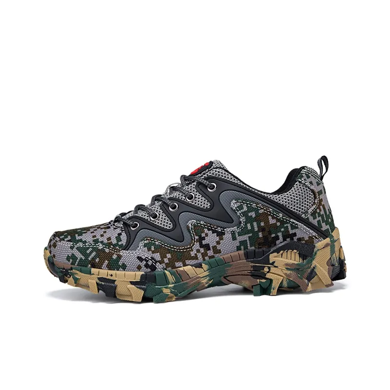 TELENT Coverage Slip Resistant Low Top Mountaineering & Hiking Shoes Men's Army Camouflage-0