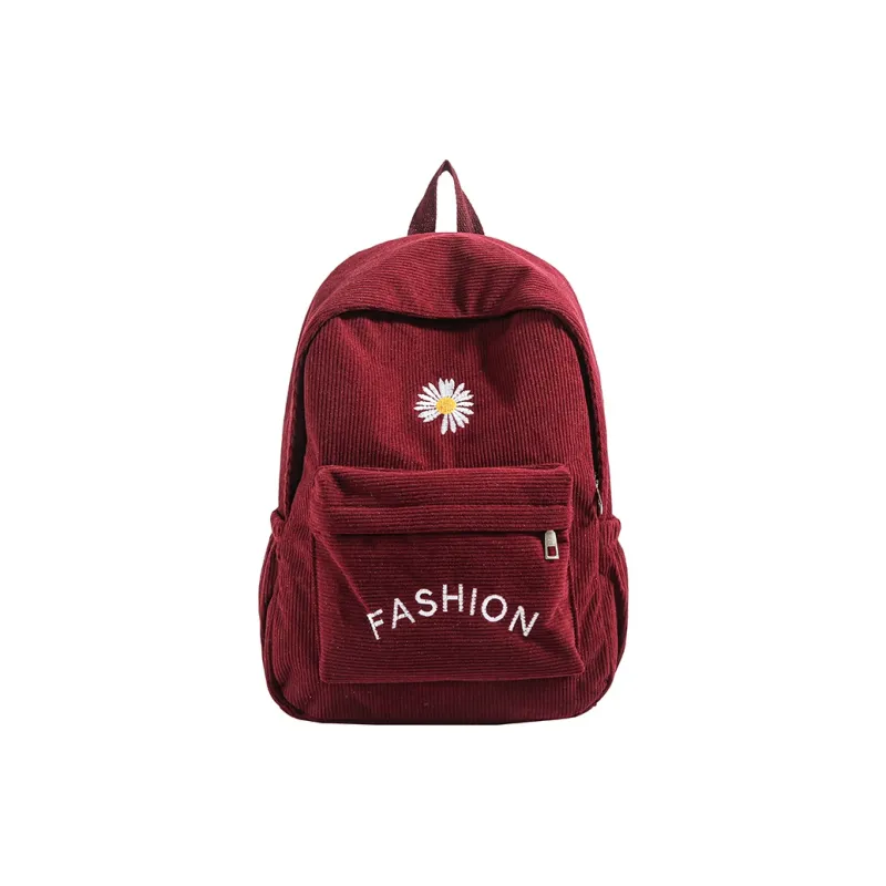 WICKBUEN Fabric Backpack Women's Ecru/Black/Burgundy/Green-12