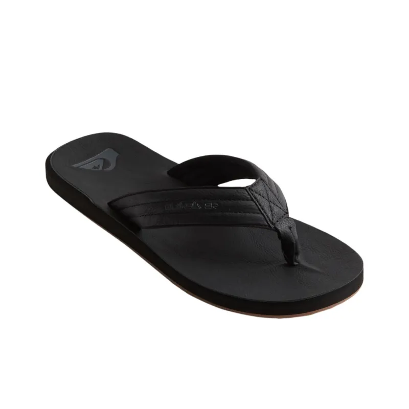 Quiksilver Rubber Sole Abrasion Resistant Flip Flops Men's Black-2