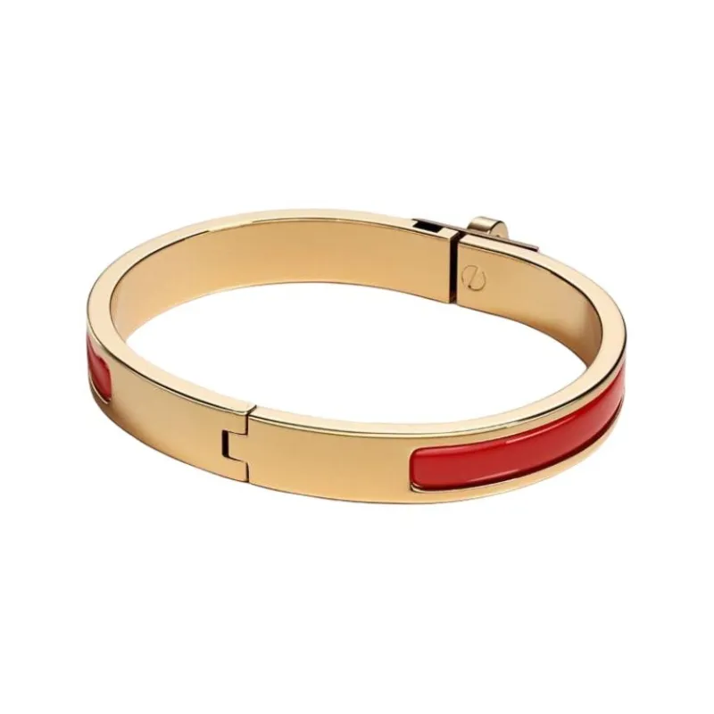 HERMES Enamel Bangles Unisex Red-1