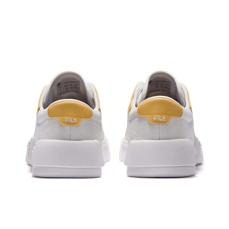 FILA FUSION POP Low Top Skateboard Shoes Women's White Yellow-3