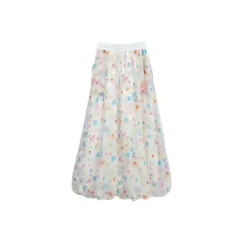 Hao Zhilang Casual Long Skirt Women's White