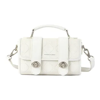 TUCANO PU Small Square Bag, Crossbody, One Shoulder Handbag Women's Cream White