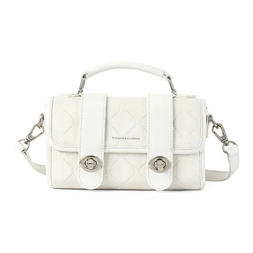 TUCANO PU Small Square Bag, Crossbody, One Shoulder Handbag Women's Cream White