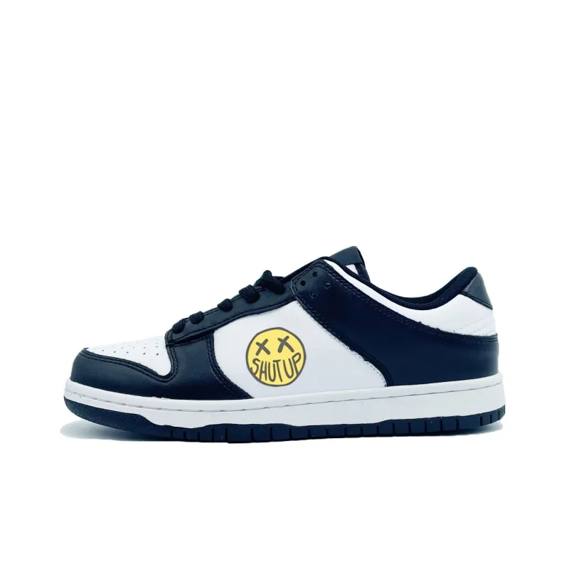 PAIN OR PLEASURE Low Top Skateboard Shoes Unisex Black White-0