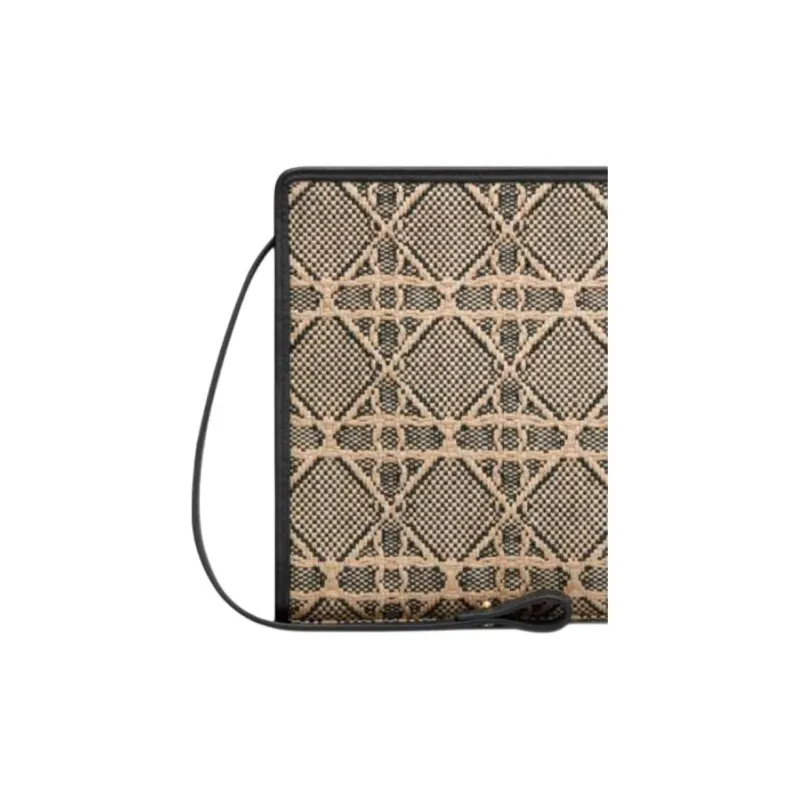 DIOR Calfskin Clutch Women's Beige & Black-4