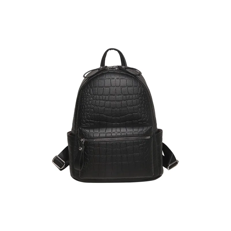 Yalu PU Backpack Women's Black/White-0