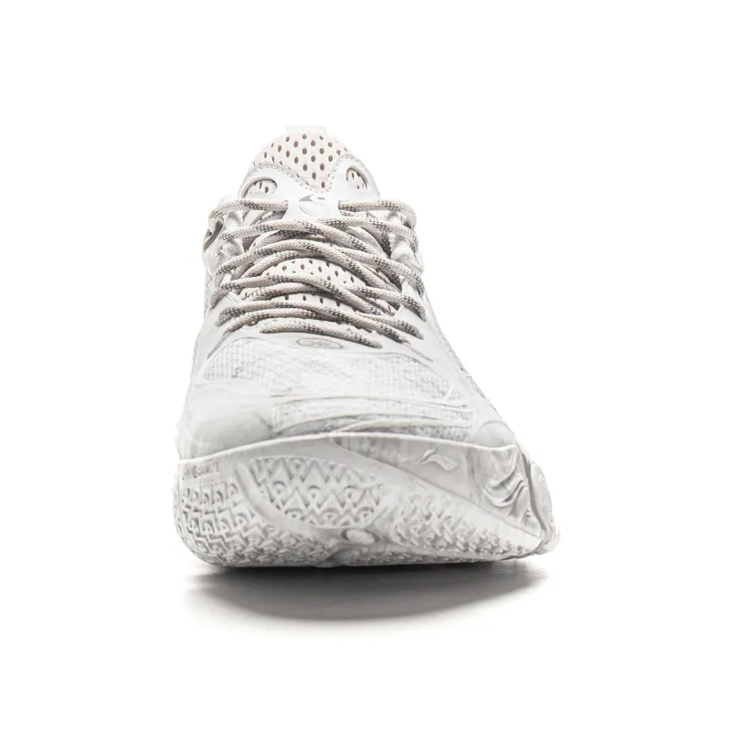 LiNing DLO1 Cushioning, Slip Resistant, Abrasion Resistant, Rebound Grip Low Top Basketball Shoes Men's White Gray-4