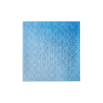 GUCCI Cotton Fabric Silk Scarves Men's Blue