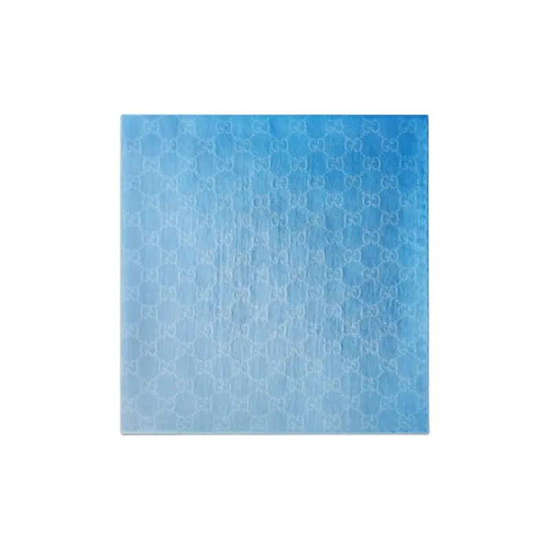 GUCCI Cotton Fabric Silk Scarves Men's Blue-0