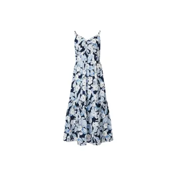 Hopeshow Slip Dresses Women's Navy Blue Flower 614