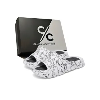 Colorful Creations Quiet Slip Resistant Abrasion Resistant Slide Slippers Men's Box