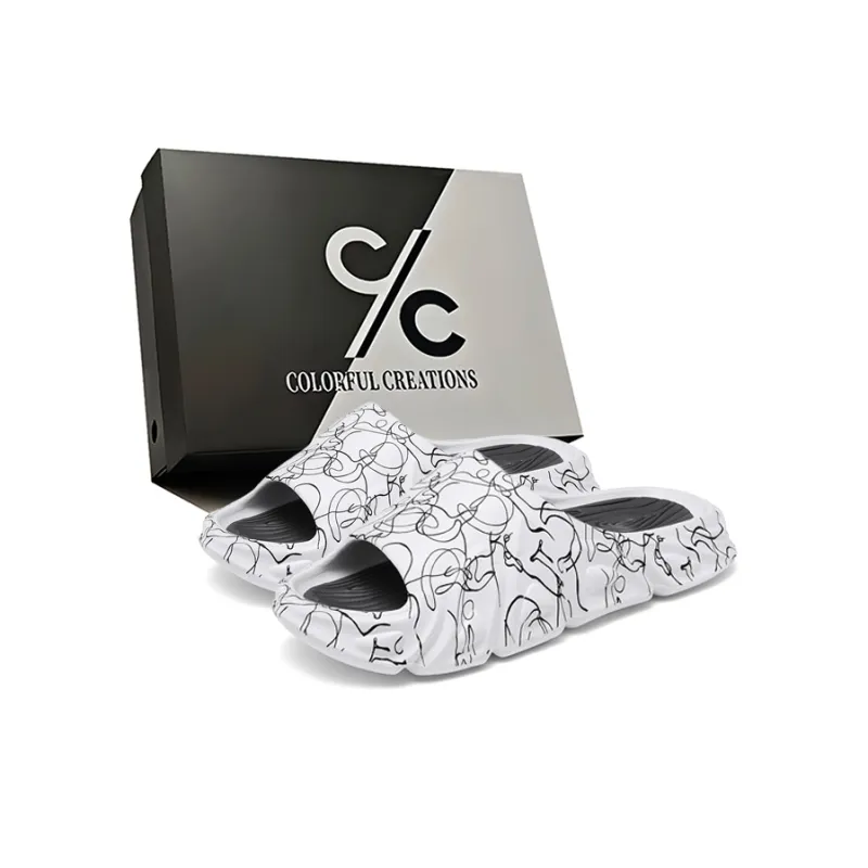 Colorful Creations Quiet Slip Resistant Abrasion Resistant Slide Slippers Men's Box-0