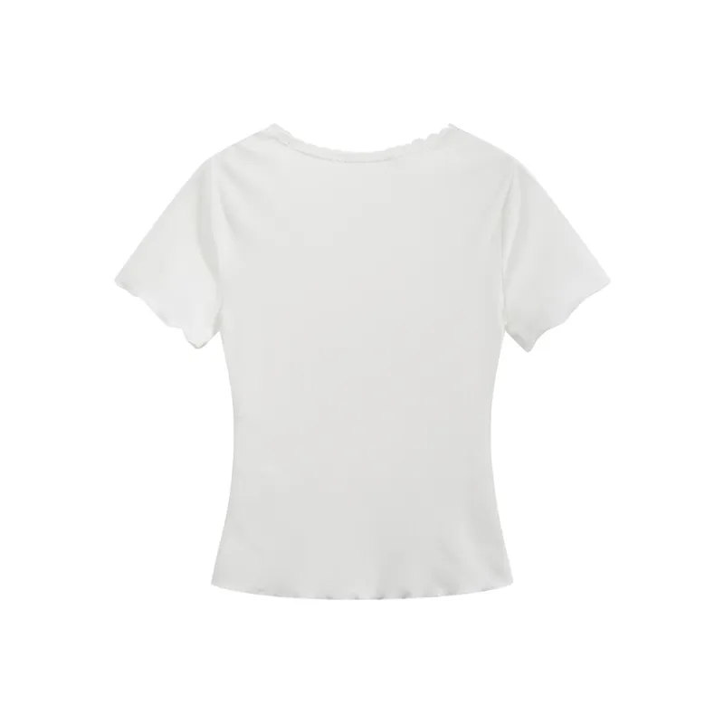 HANDAIWEI T Shirts Women's White-1